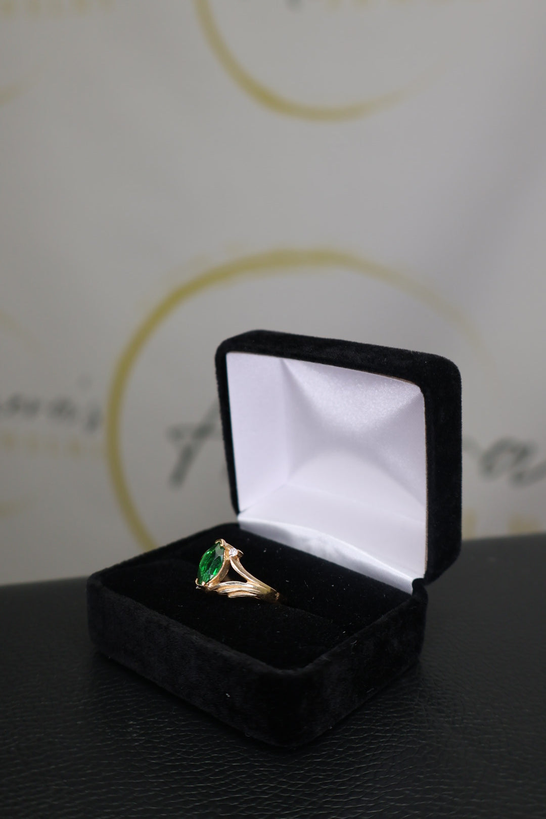 Marquise Emerald Bypass Ring