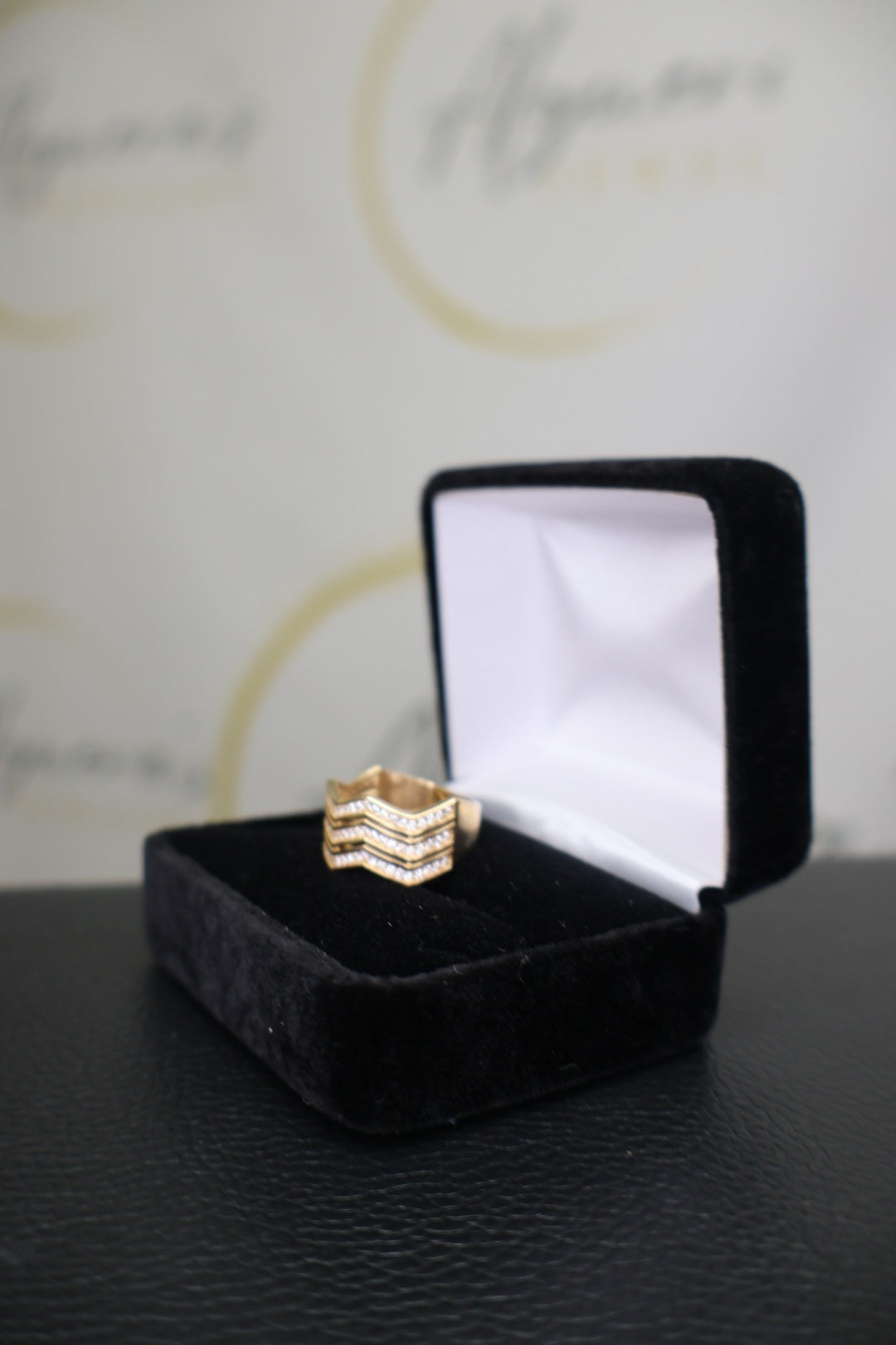 Triple Chevron Pavé Ring