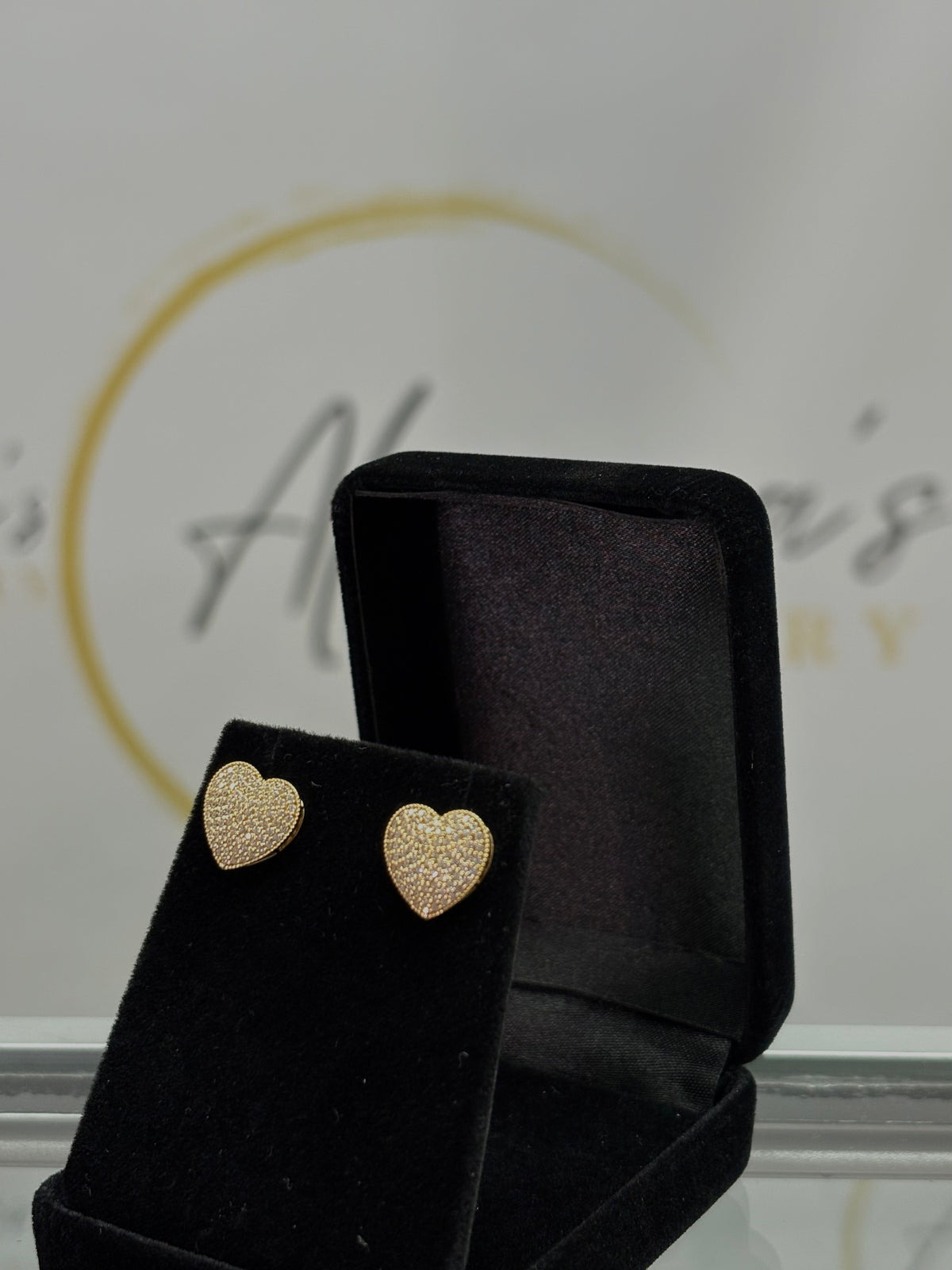 Pavé Heart Stud Earrings