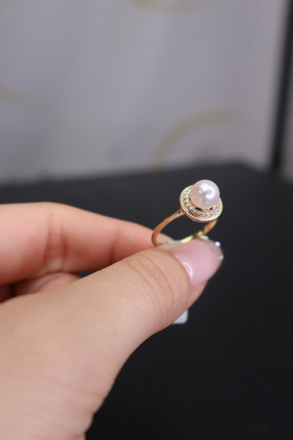 Pearl Halo Ring