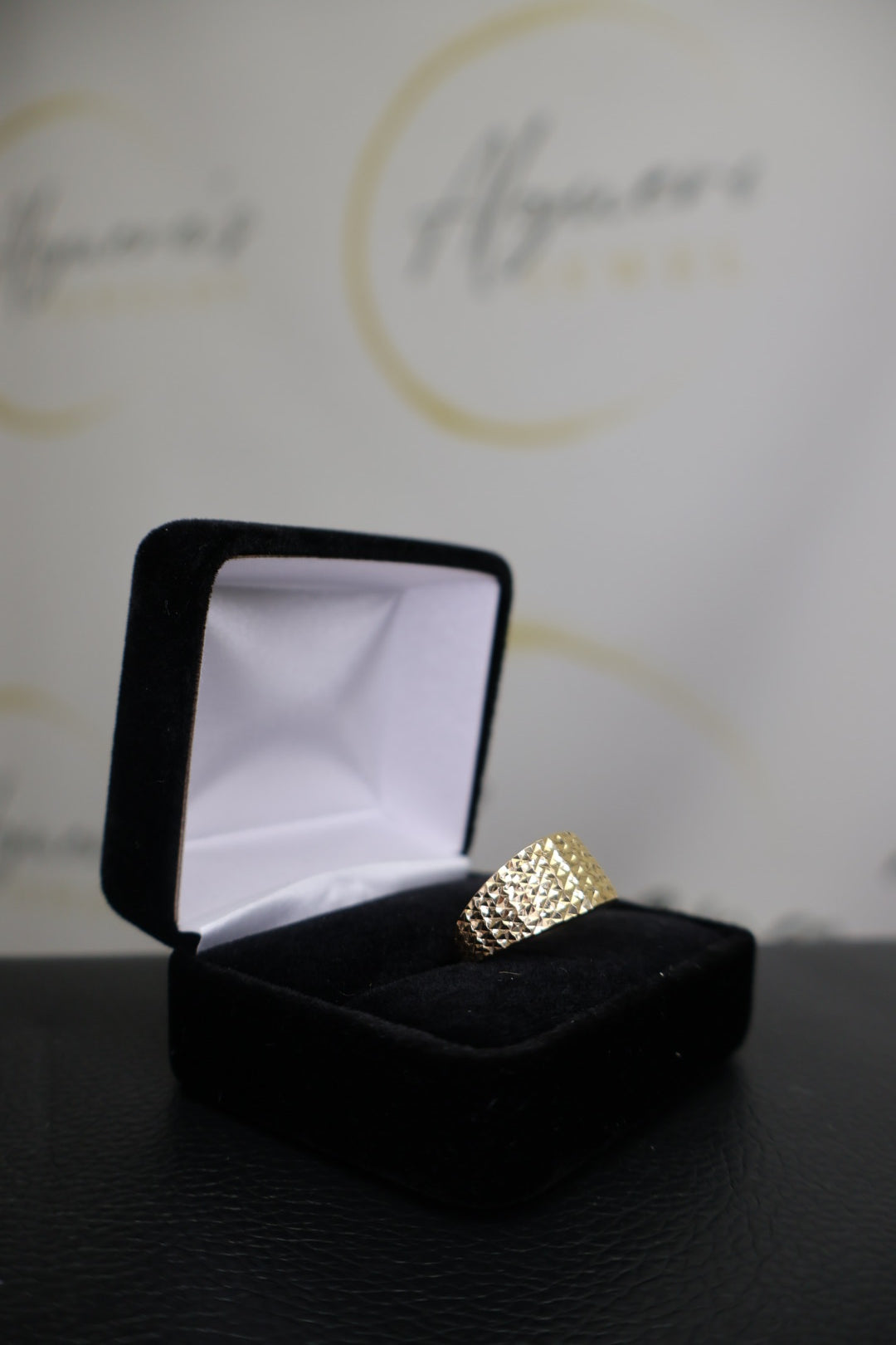 Textured Wide Band Ring