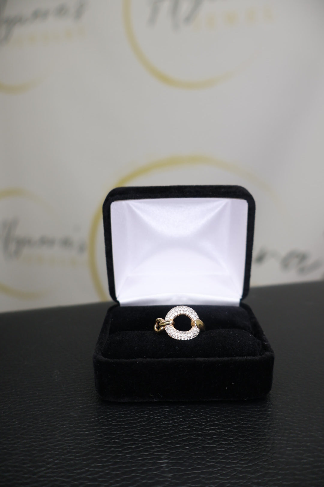 Pavé Circle Charm Ring