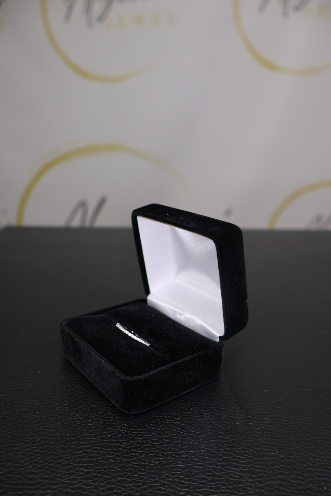 14K White Gold Diamond Band
