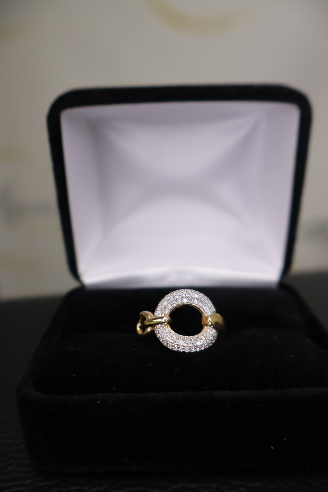 Pavé Circle Charm Ring