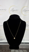 Gold Pavé Circle Pendant