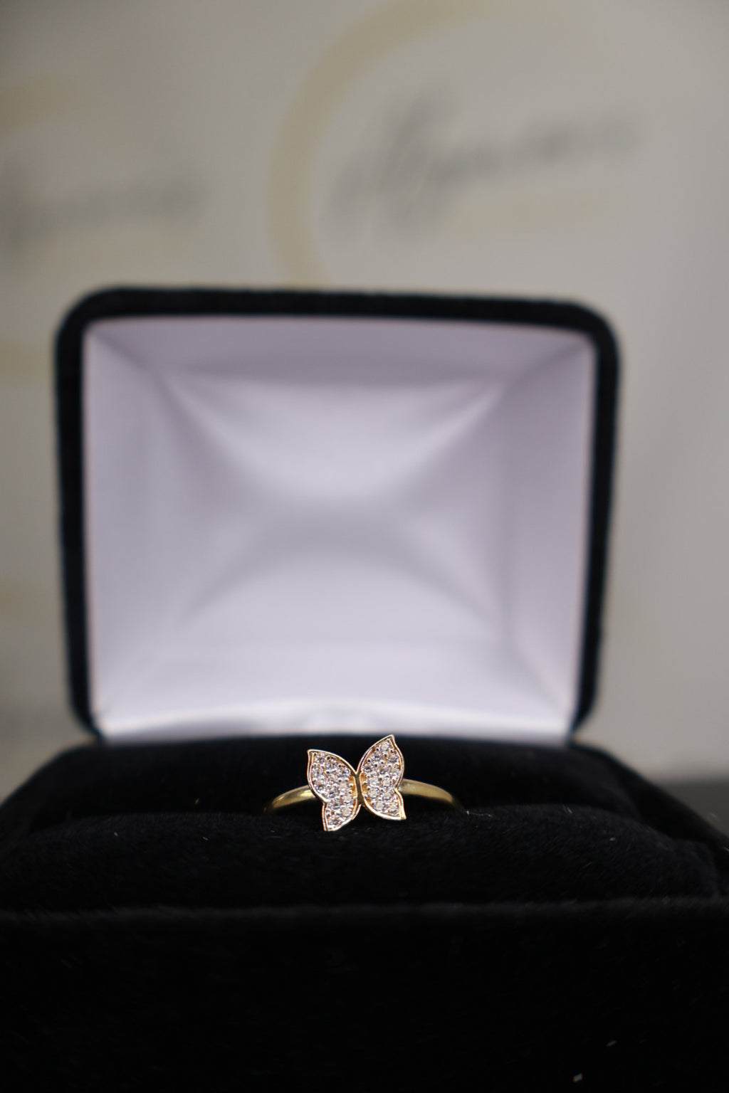 Butterfly Ring with Embellished Cubic Zirconia