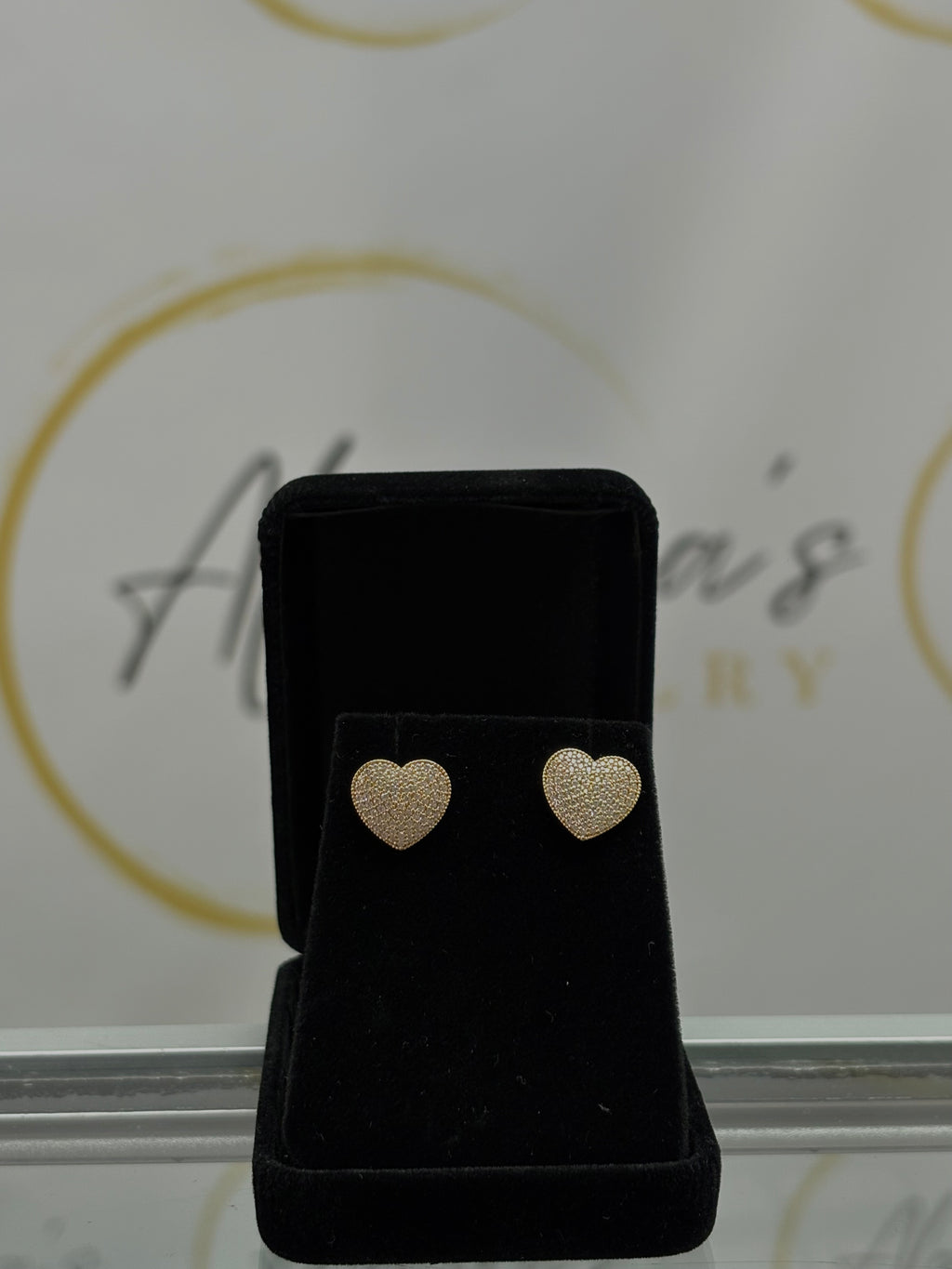 Pavé Heart Stud Earrings